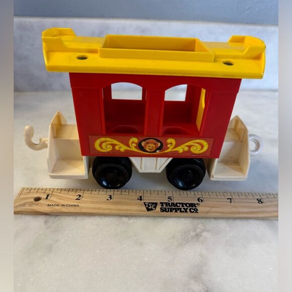 Fisher Price Little People Vintage Circus Train 991 Caboose 1973 Red Train Car - Picture 6 of 7